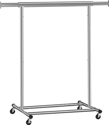 Produktbild von Kleiderständer INEZ auf Rollen, max. 90 kg, 83,5x45x160 cm, silber