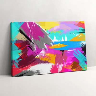 Produktbild von Abstraktion Pinselbewegungen – Leinwandbild Wandbild – 60x40 cm – Leinwandbilder – Wandbilder – Schlafzimmer – Flur