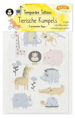 Produktbild von Kindertattoos Kollektion Tierische Kumpels 1Stück 12er Pack