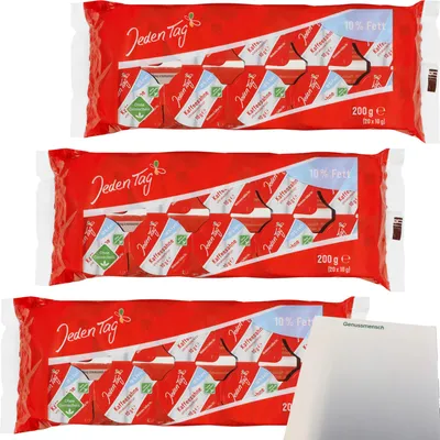 Produktbild von Jeden Tag Kaffeesahne 10% Fett ohne Gentechnik 3er Pack (3x20x10g Packung) + usy Block