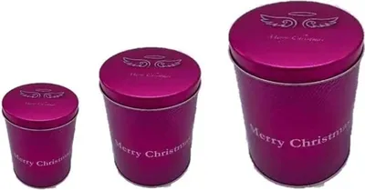 Produktbild von Keksdosen Plätzchendose 3er Set rund Merry Christmas
