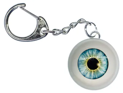 Produktbild von Auge Schlüsselanhänger Anhänger Schlüsselring Halloween Horror Augapfel blau