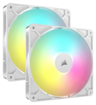 Productafbeelding van Corsair CO-9050187-WW CORSAIR Lüfter 140*140*25 RS140 WHITE ARGB PWM Dual Pack