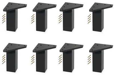 Immagine prodotto di Set di 4 piedini per mobili - Neri - Plastica ABS - Altezza 8 cm