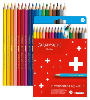 Image de CARAN D'ACHE 1285818 CARAN D'ACHE Crayons de couleur Swisscolor Aquarelle,étui carton de 18 pièces