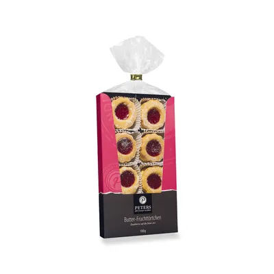 Produktbild von Peters Butter Fruchttörtchen knusprig mit Mehrfruchtkonfitüre 100g