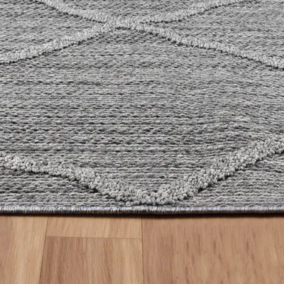 Produktbild von Villa Möbel Pativa Terrasse, Garten, Balkon-Teppich, Outdoorteppich, Boho-Design, Farbe:Grau, Grösse:80x250 cm