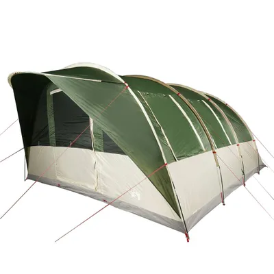 Image de Tente familiale tunnel 7 personnes vert imperméable
