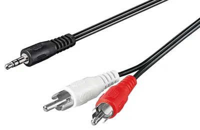 Produktbild von Goobay 50780 Adaptérový audio kábel AUX, 3,5 mm jack na stereo RCA konektor, 15 m, čierny - jack 3,5 mm konektor (3-pin, stereo) &gt; 2x RCA konektor (audio ľavý/pravý)
