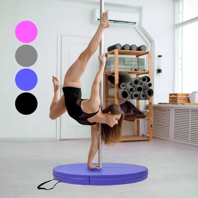 Produktbild von Pole Dance Matte 10 cm Ø 120cm blau Tanzstangenmatte matte Tanzstange