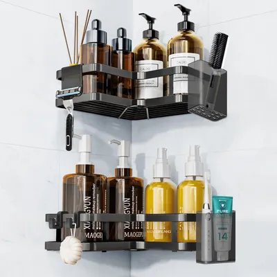Produktbild von Set aus 4 Badezimmer-Organizern, ohne Bohren