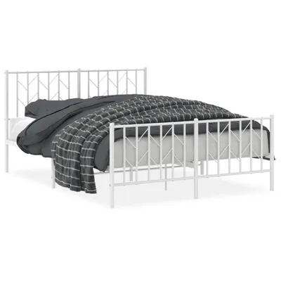 Immagine prodotto di vidaXL Struttura letto con testiera e pediera in metallo bianco 140x190 cm