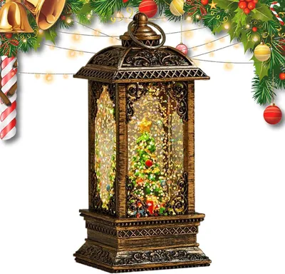 Produktbild von Weihnachts Schneekugel Laterne Sechseckig Tischdekoration | Weihnachtliche Tischdekoration Beleuchtete Schneekugel Für, Jugendliche, Erwachsene, Männer, Frauen, Kaminsims, Unter Dem