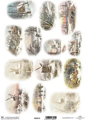 Zdjęcie produktu dla Papier do scrapbookingu A4 - TAG0175 zimowe widoczki