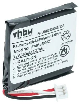 Produktbild von vhbw Akku Ersatz für Sennheiser AHB552826TPC für Wireless Headset Kopfhörer (360 mAh, 3,7 V, Li-Polymer)