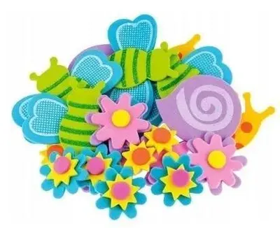 Produktbild von Schaumstoffaufkleber „Frühling“ mit Glitzer, 18 Stück