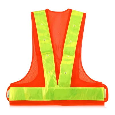 Produktbild von kwmobile LED Warnweste Reflektor Sicherheitsweste - Security Weste mit 16 roten LED Lampen - Reflektierende Streifen Warnweste für z.B. Joggen Reiten