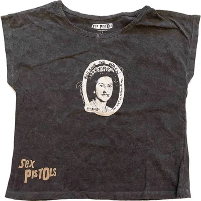 Obrázok produktu pre Pistols - Krátky top "God Save The Queen" pre ženy RO4003 (M) (Black)