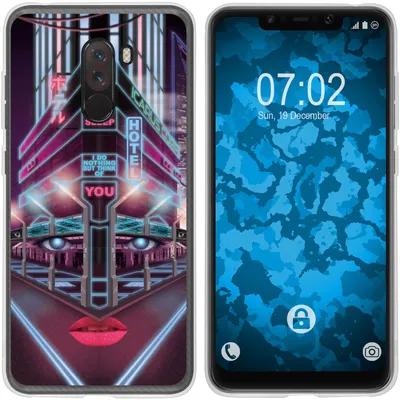 Produktbild von PhoneNatic Case kompatibel mit Xiaomi Pocophone F1 Silikon-Hülle Retro Wave Cyberpunk.02 M5
