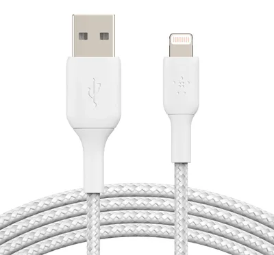 Produktbild von Belkin CAA002BT3MWH, 3 m, Lightning, USB A, Männlich, Männlich, Weiß