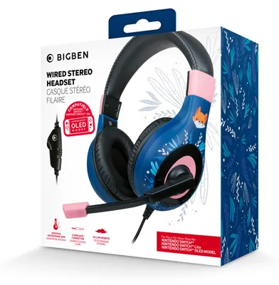Obrázek produktu pro Bigben Interactive V1 Fox, Kabel, Hraní, Sluchátka s mikrofonem, Modrá
