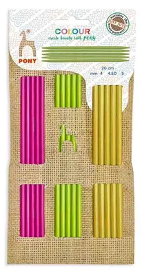 Doppelspitznadel-Set Jute 20 cm Beige 1 Stück