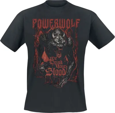 Produktbild von Powerwolf T-Shirt Herren We Drink Your Blood schwarz S