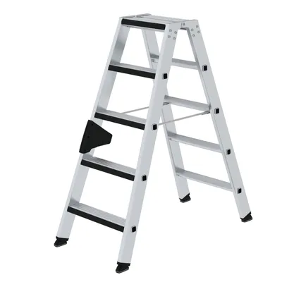 Produktbild von MUNK Günzburger Steigtechnik Stufen-Stehleiter beidseitig begehbar mit clip-step relax 2x5 Stufen