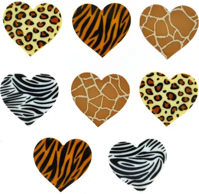 Produktbild von Dress It Up Knöpfe mit Herz & Sternmotiven : Herzen Safari Herz/Sternmotive: Herzen Safari