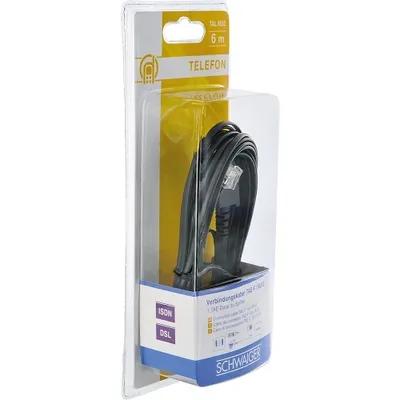 Obrázek produktu pro Schwaiger DSL-Kabel RJ12 6P2C -> TAE-F 6P4C 6m Schwarz