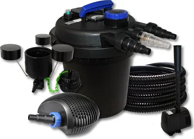 Obrázok produktu pre SunSun kompletná sada: CPF-180 tlakový filter do 6000 l 11 W UV-C čistič jazierka, CTF-6000 čerpadlo do jazierka 6000 l/h 40 W, 25 m hadica do jazierka 25 mm, CSP-250 skimmer 2500 l/h 45 W, HJ-943 fontána 800 l/h 16 W
