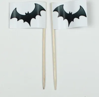 Produktbild von Party-Picker Flagge Fledermaus Halloween Papierfähnchen in Spitzenqualität 25 Stück Beutel