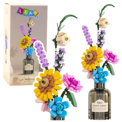 Produktbild von Bausteine Strauß bunter Blumen in einer Vase 387 Teile.