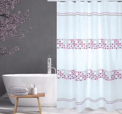 Immagine prodotto di MSV Tenda da doccia Premium Malta Bianco Rosa
