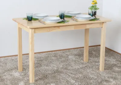 Produktbild von Massivholz Esstisch Natur 60x120 cm, 75 cm Höhe, 2,5 cm Tischplattenstärke