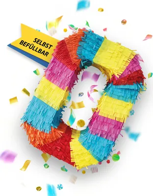 Produktbild von Pinata Zahl 0 Geburtstag Schlag-Pinata 50 x 35 x 8cm Dekoration Geburtstagsdeko