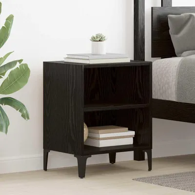 Immagine prodotto di Maison Exclusive - Comodini, set di 2 pezzi, effetto legno di quercia nero, 40 x 30 x 50 cm