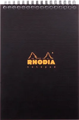 Produktbild von Rhodia 5x Notepad Rhodiactive A5, Spiralblock, 80 Bl kariert 90g Schwarz 16920C