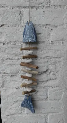 Produktbild von Fishbone Dekohänger Fisch Holz Natur Treibholz Steine 50 cm