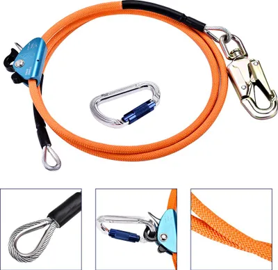 Obrázok produktu pre Lano na lezenie, nastaviteľné polohovanie, vysokopevnostný nylon, oranžové