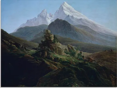 Produktbild von ARTland Glasbild Der Watzmann. Um 1824 Größe: 80x60 cm