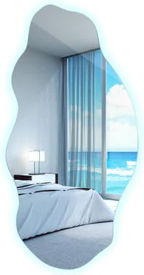 Produktbild von Asymmetrischer Wandspiegel LED 90x45 cm – Ohne Rahmen – Kaltweiß 6000K – Modernes Interieur