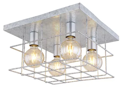 Produktbild von Deckenlampe, Metallgitter, Zink, 4 Flammig, E27, L 40 cm