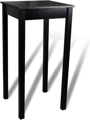 Produktbild von Bartisch-Set mit 2 schwarzen Kunstleder-Barhockern und gepolsterten Sitzflächen