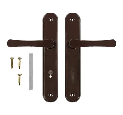Immagine prodotto di ADGO® Maniglia per porta 72 mm Chiave WC Marrone Sinistra Destra Set di maniglie per porte da bagno