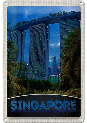 Produktbild von Blechschild Reise 20x30cm Singapur Asien Architektur Hochhaus