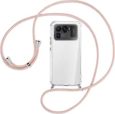 Produktbild von Handykette Backcover-Schutzhülle mit Band (Metall silberfarben) für Xiaomi Mi 11 Ultra - roségold
