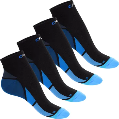 Produktbild von CFLEX Herren & Damen Sport Kompressionssocke (4 Paar) Kurzschaft Socken - Schwarz-Blau 35-38
