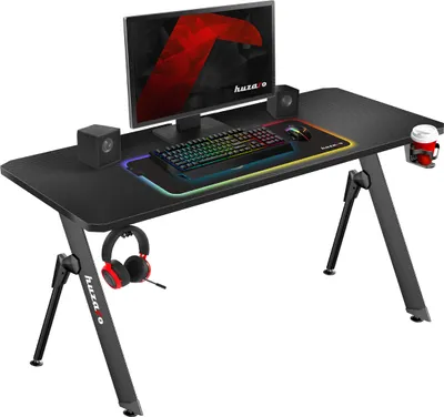 Obrázok produktu pre Huzaro Hero 2.8 Stolný herný počítačový stôl Kancelársky stôl | Domáca kancelária Štúdia Kancelária Hráč | XXL káblové svorky | 140 x 60 | Čierna