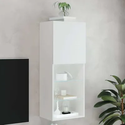 Image de Maison Exclusive - Meuble TV avec éclairage LED Blanc 40,5x30x102 cm